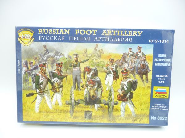 Zvezda 1:72 Russian Foot Artillery, No. 8022 - orig. packaging, shrink-wrapped