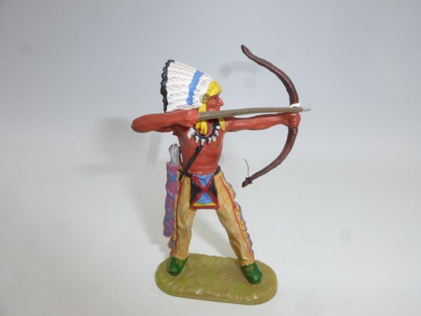 Elastolin 7 cm (beschädigt) Indianer mit Bogen - Beschädigung siehe Fotos
