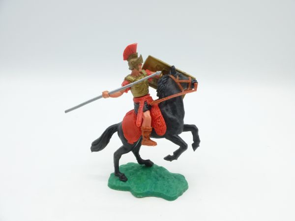 Timpo Toys Römer reitend, rot, mit Pilum - schönes aufsteigendes Pferd