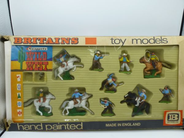 Britains Swoppets Cowboy Models, No. 7627 - large pack with 10 unused figures