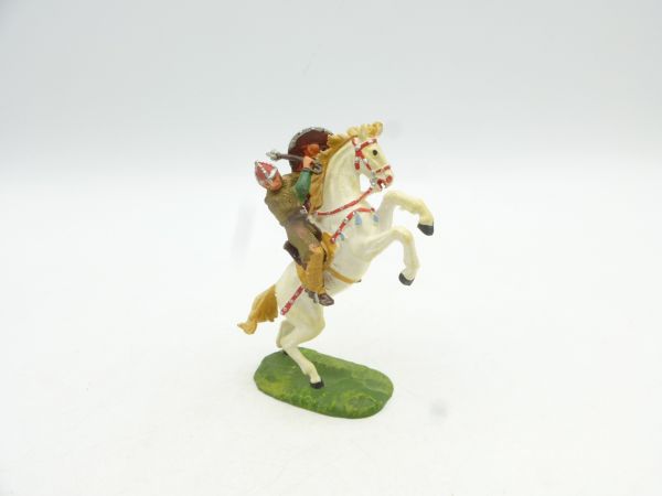 Elastolin 4 cm Norman on horseback with mace, No. 8880