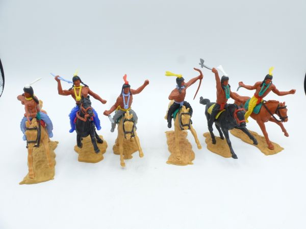 Timpo Toys Indianer reitend (6 Figuren), 2. Version - schönes Set