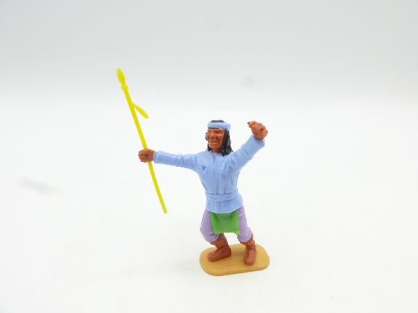 Timpo Toys Apache standing with spear, light blue