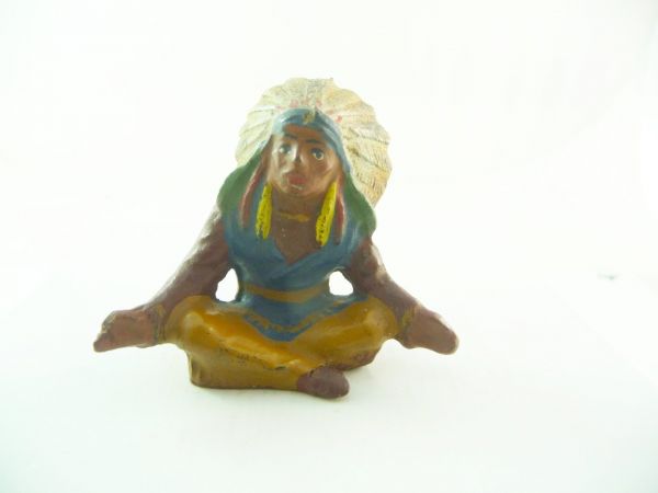 Lineol Indian chief sitting, outstretched arms - very good condition