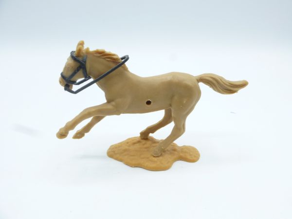 Timpo Toys Pferd galoppierend, dunkelbeige, schwarze Zügel