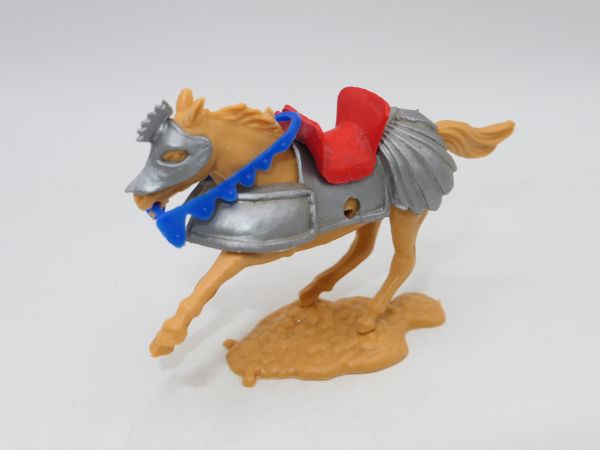 Timpo Toys Armoured horse, beige, galloping