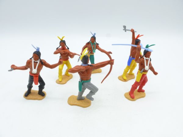 Timpo Toys Toller Satz Indianer 3. Version zu Fuß (6 Figuren)