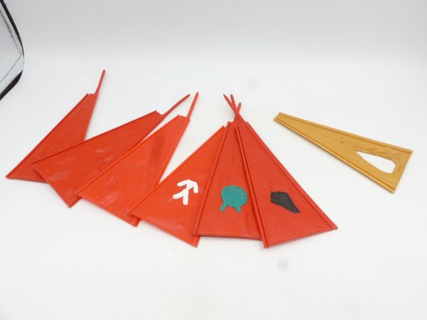 Timpo Toys 7-teiliges Steckzelt, rot mit beigem Eingang