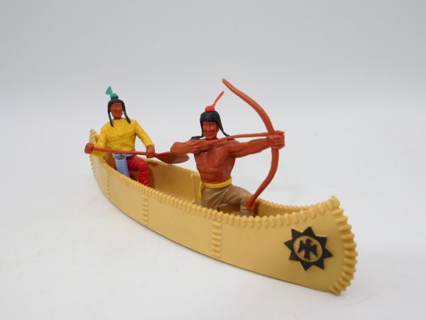 Timpo Toys Kanu beige, schwarzes Emblem mit 2 Indianern
