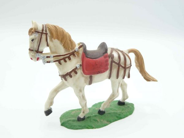 Elastolin 7 cm Gehendes Pferd, weiß für Landsknechte