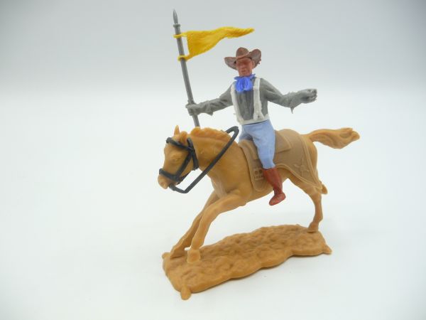 Timpo Toys Confederate Army soldier 2nd version riding with flag
