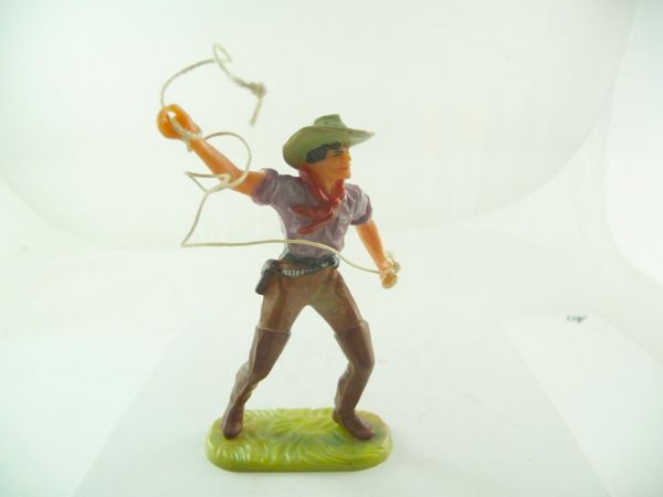 Elastolin 7 cm Cowboy with lasso, No. 6978 - great painting