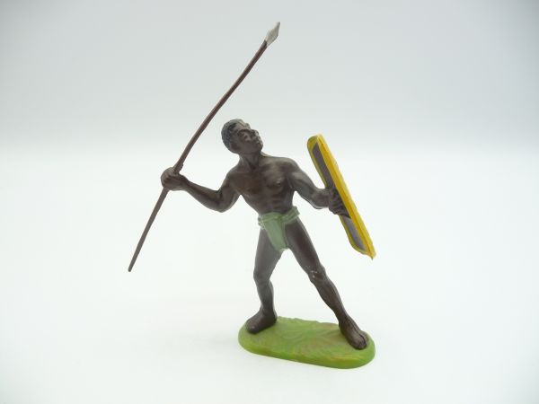 Preiser 7 cm African big game hunt: African with spear + shield, No. 8202