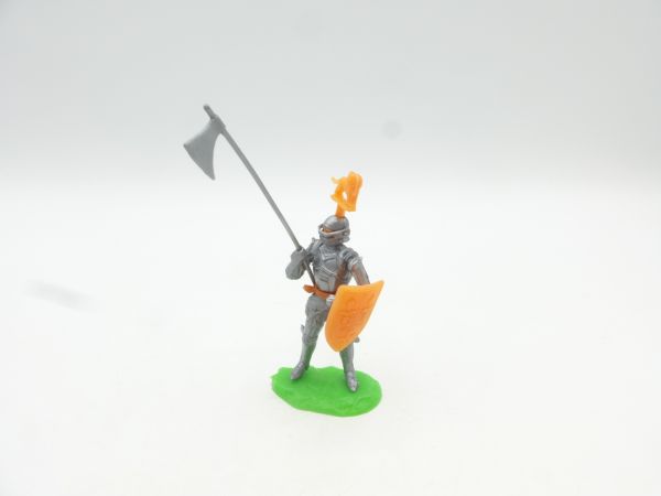 Elastolin 5,4 cm Knight standing with long battle axe + shield