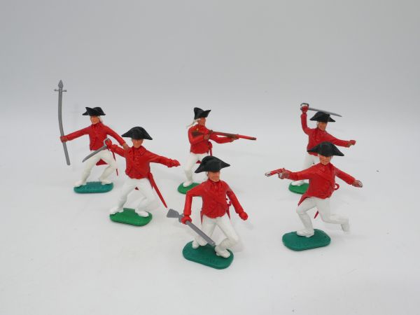 Timpo Toys War of Independence: Engländer zu Fuß (6 Figuren) - kompletter Satz