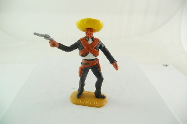 Timpo Toys Mexikaner stehend, schwarz/weiß, Pistole schießend