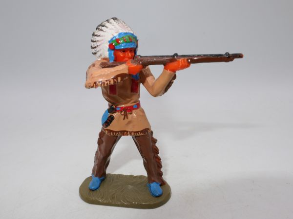 Elastolin 7 cm Indianer Gewehr schießend, Nr. 6840