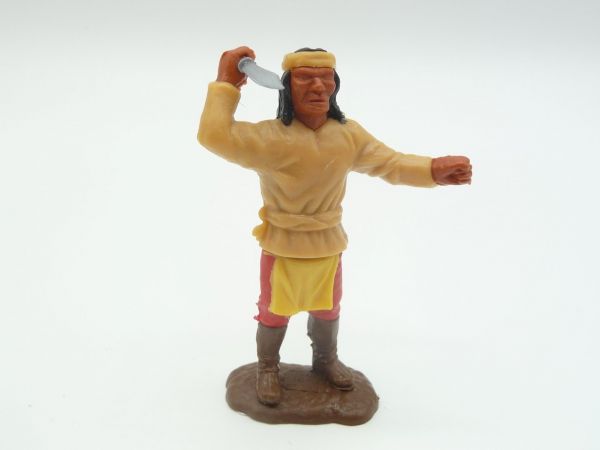 Timpo Toys Apache jabbing with knife, dark-beige - rare lower part