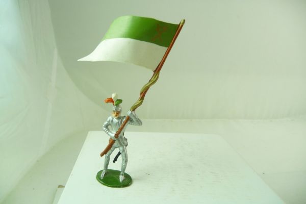 Merten 4 cm Knight standing with rare flag - early figure
