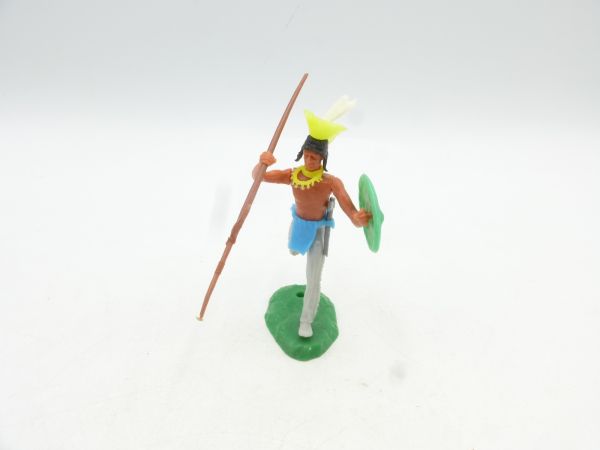 Elastolin 5,4 cm Iroquois running with spear + shield