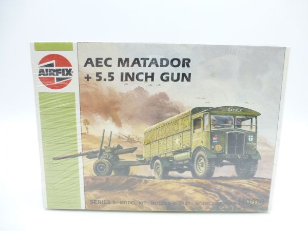 Airfix H0 AEC MATADOR + 5,5 Inch Gun, No. 01314 - shrink wrapped