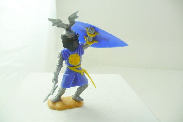 Timpo Toys Visor knight standing, medium-blue - very good condition