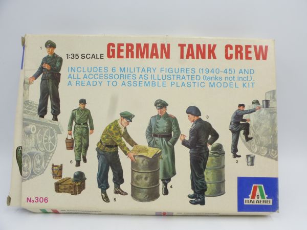 Italeri 1:32 German Tank Crew, No. 306 - orig. packaging, parts on cast