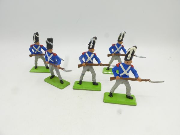 Britains Deetail Waterloo Soldaten, Franzosen (5 Figuren) mit Bajonett