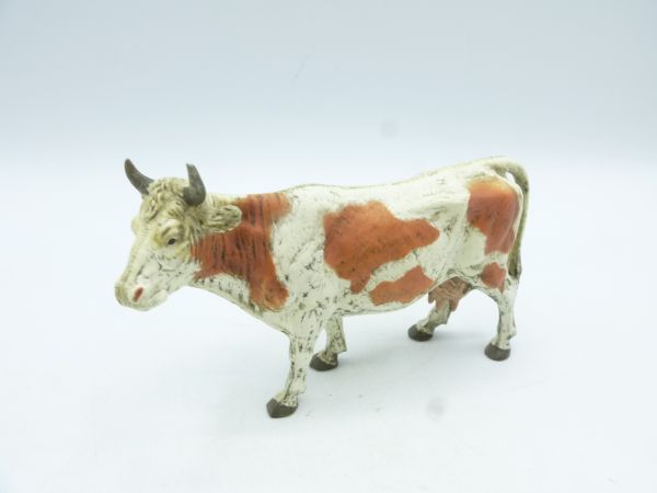Elastolin Kuh stehend (weiß/braun), Nr. 3805 - tolle Bemalung