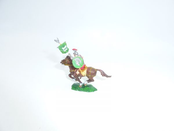 Roman on horseback with vexillum + sword / shield