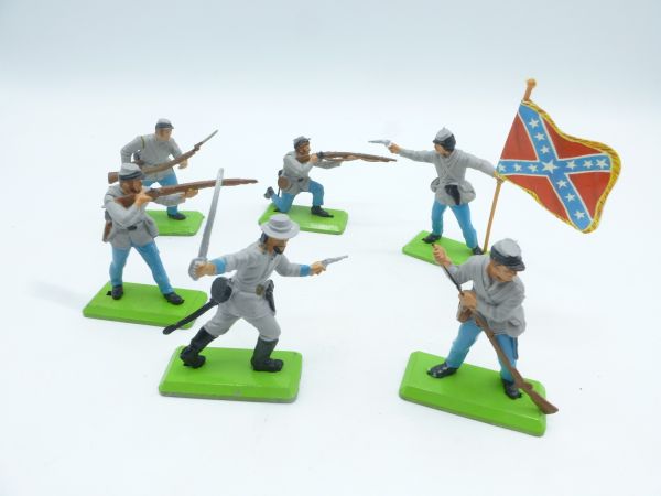 Britains Deetail Nice set of Confederate Army soldiers 1st version on foot (6 figures)