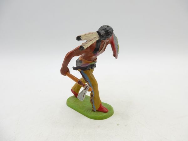Elastolin 7 cm Indianer mit Tomahawk vorgehend, Nr. 6824