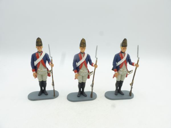 Preiser 7 cm Prussians 1756: Set of Fusiliers standing (3 figures), No. 54126