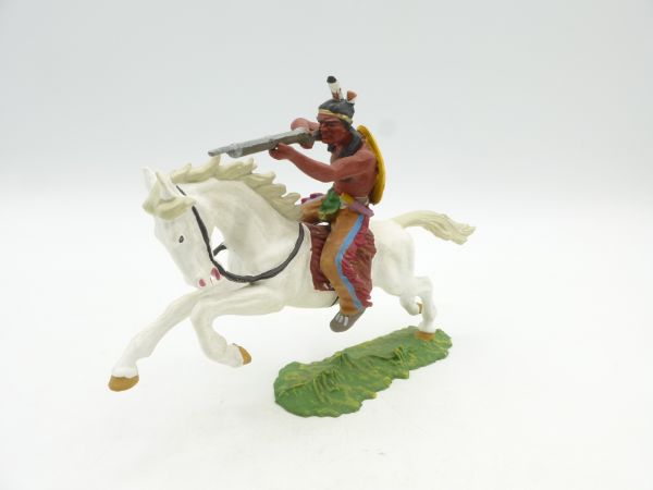 Preiser 7 cm Indianer zu Pferd mit Gewehr, Nr. 6845 - Top-Zustand