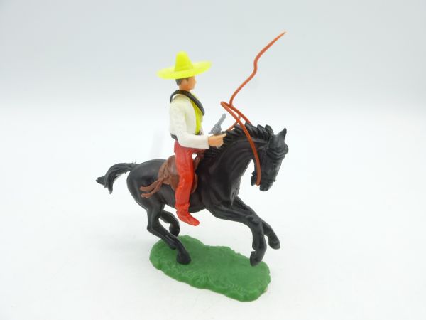 Elastolin 5,4 cm Mexican riding with whip + pistol