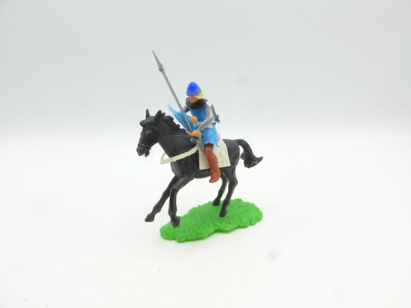 Elastolin 5,4 cm Norman riding with spear/lance + shield