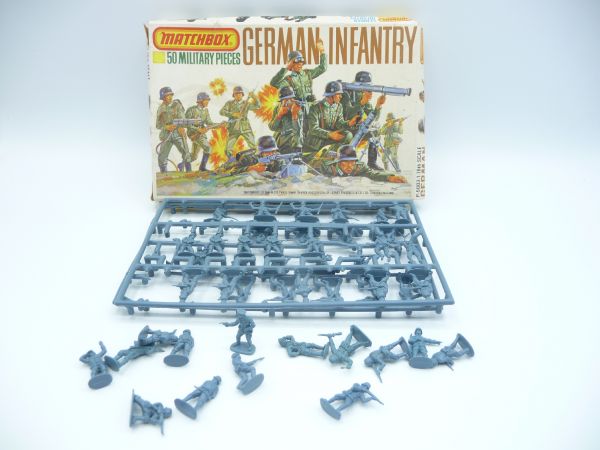 Matchbox 1:72 German Infantry, P5003 (50 parts) - orig. packaging, many parts on cast