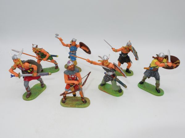 Elastolin 7 cm Set of Vikings (7 figures) - all figures in very good condition