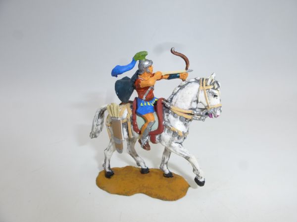 Römischer Offizier zu Pferd mit Bogen + Umhang - toller Umbau zu 4 cm Figuren