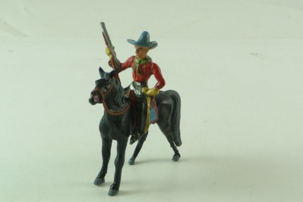 Merten Cowboy auf stehendem Pferd mit Gewehr - frühe Figur