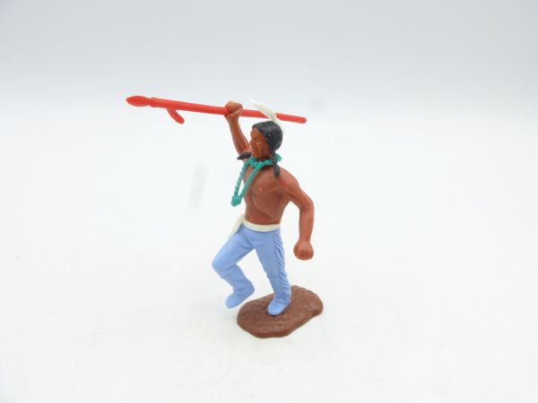 Timpo Toys Indianer 3. Version vorgehend mit dickem roten Speer