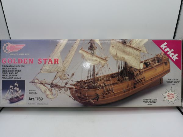 Krick 1:150 Golden Star, English brig - orig. packaging, partly built