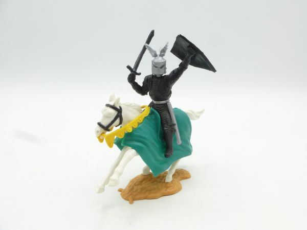 Timpo Toys Black knight riding, with sword + shield