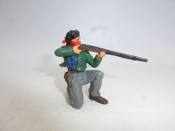 Bandit kneeling shooting - great modification to 7 cm Elastolin Cowboy series