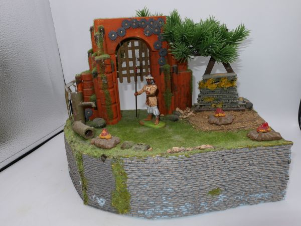 Befestigungsanlage mit Tor - tolles Diorama für 7 cm Figuren (ohne Figuren)