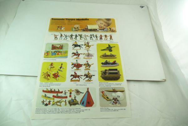 Timpo Toys Original DIN A4 Werbeblatt von 1973, 2-seitig