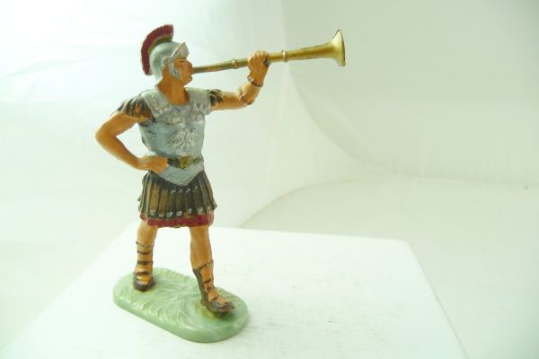 Elastolin 7 cm (damaged) Romans / tuba player, painting 2 - damage see photos (tuba repaired)