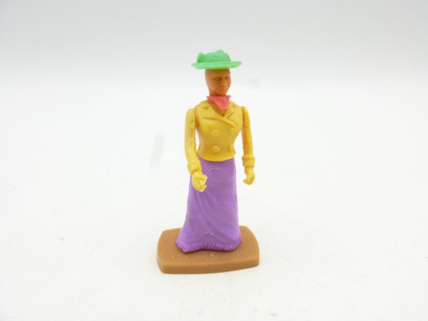 Plasty Bürgerin mit lila Rock + neongrünem Hut