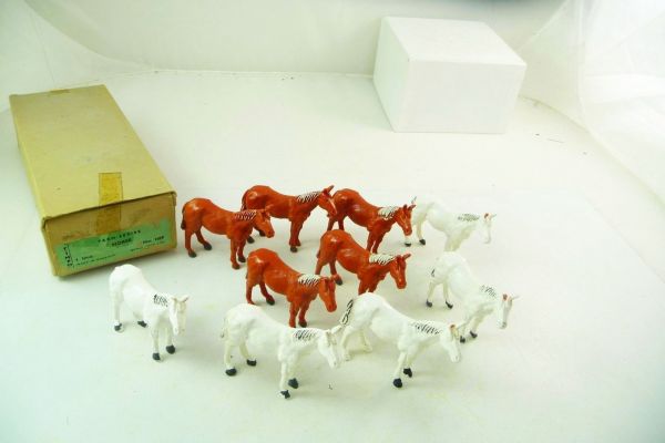 Timpo Toys Originalbox mit 10 Pferden, Nr. 1059 - ladenneu