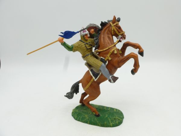 Elastolin 7 cm Norman on horseback thrusting with spear, No. 8882